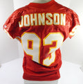 1995 Kansas City Chiefs Johnson #93 Game Issued Red Jersey 48 DP51823 - DP51823