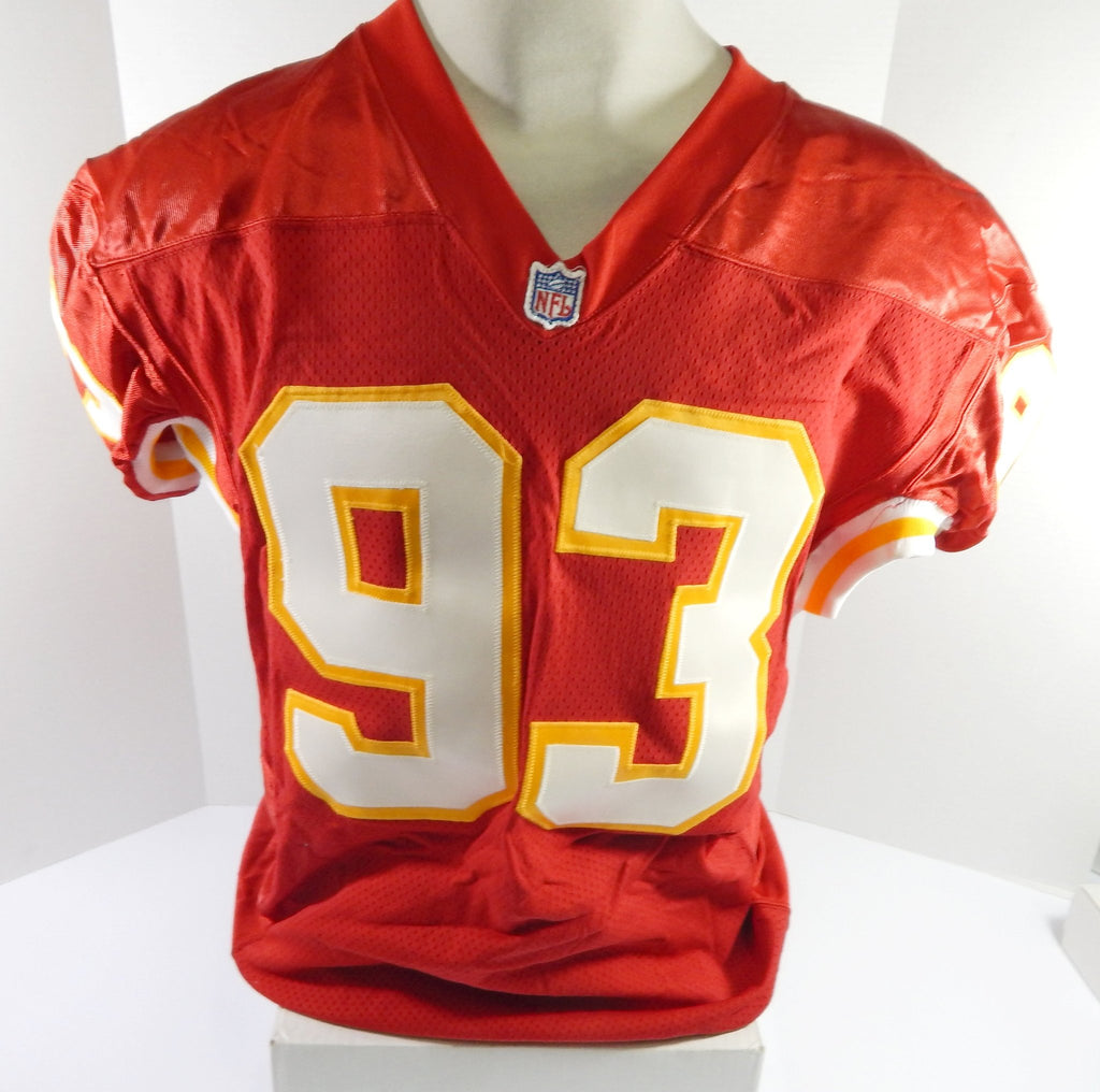 1995 Kansas City Chiefs Johnson #93 Game Issued Red Jersey 48 DP51823 - DP51823