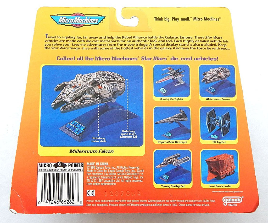 1996 Star Wars Micro Machines Millennium Falcon New In Pack Galoob 66260 - DJ045992