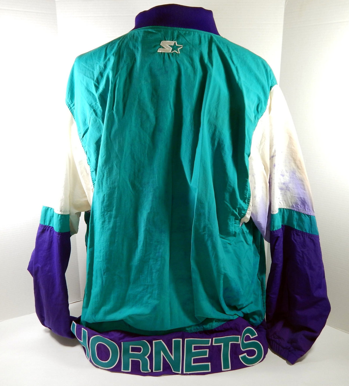 1997-98 Charlotte Hornets Game Issued Purple Teal Warm Up Jacket 50 DP60225 - DP60225