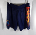 1997-98 Golden State Warriors #43 Game Used Navy Shorts Lightning Bolt 40 73 - DP57173