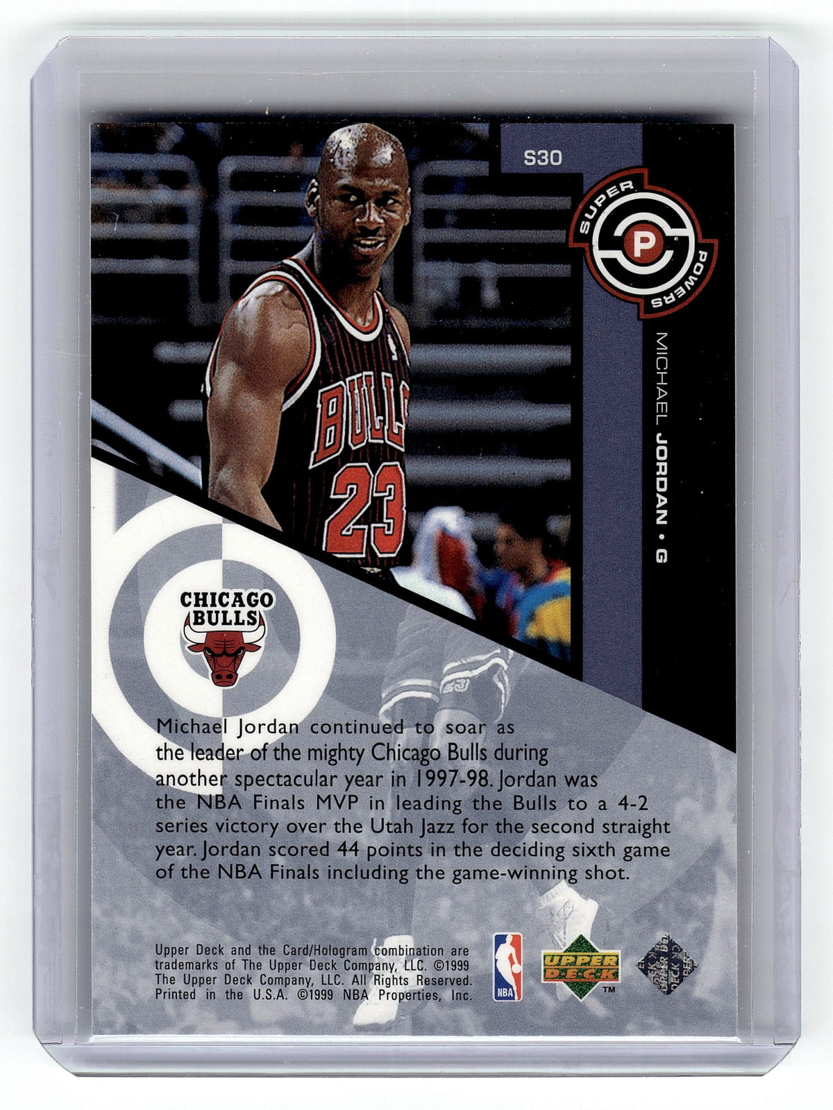 1998-99 Upper Deck Michael Jordan Super Powers #S30 Bulls - DA074589