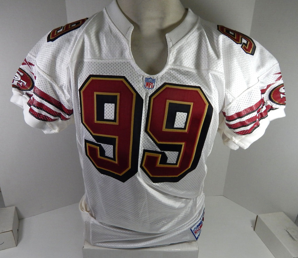 1998 San Francisco 49ers Brentson Buckner #99 Game Issued White Jersey 50 66 - DP58866