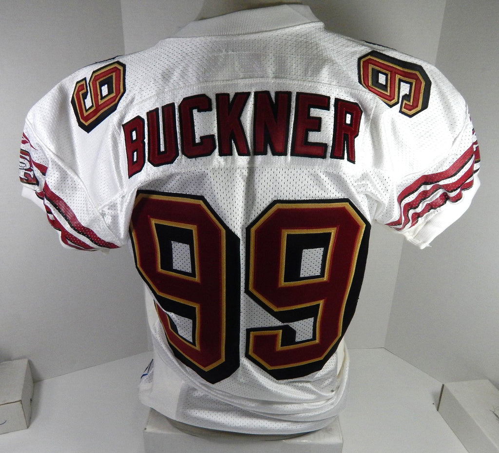 1998 San Francisco 49ers Brentson Buckner #99 Game Issued White Jersey 50 66 - DP58866