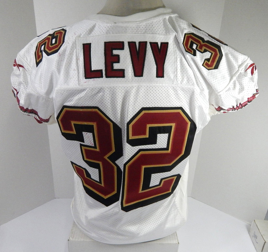 1998 San Francisco 49ers Chuck Levy #32 Game Used White Jersey 48 DP56866 - DP56866