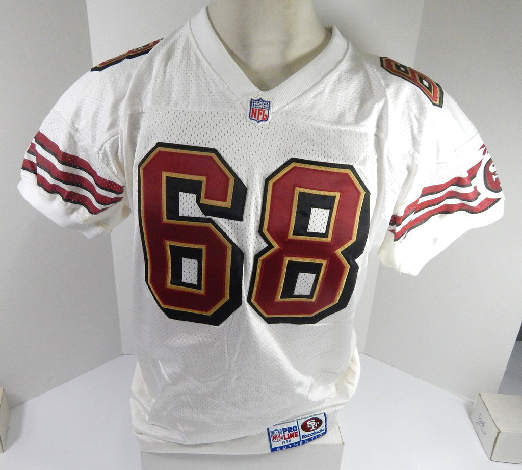 1998 San Francisco 49ers Derek West #68 Game Issued White Jersey 54 DP56861 - DP56861