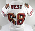 1998 San Francisco 49ers Derek West #68 Game Issued White Jersey 54 DP56861 - DP56861