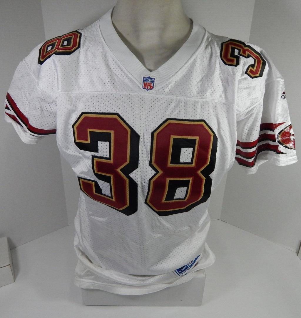 1999 San Francisco 49ers #38 Game Issued White Jersey 44 DP58629 - DP58629