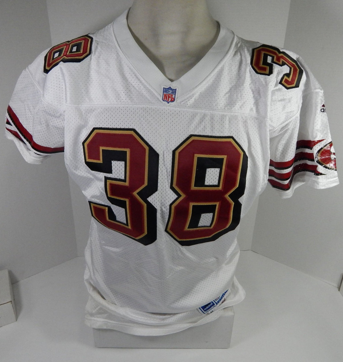 1999 San Francisco 49ers #38 Game Issued White Jersey 44 DP58629 - DP58629