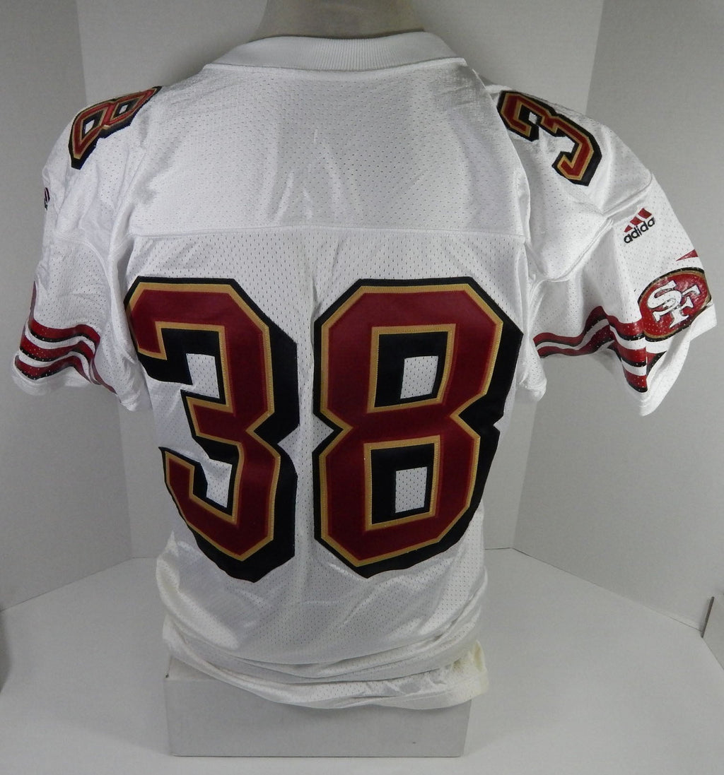 1999 San Francisco 49ers #38 Game Issued White Jersey 44 DP58629 - DP58629