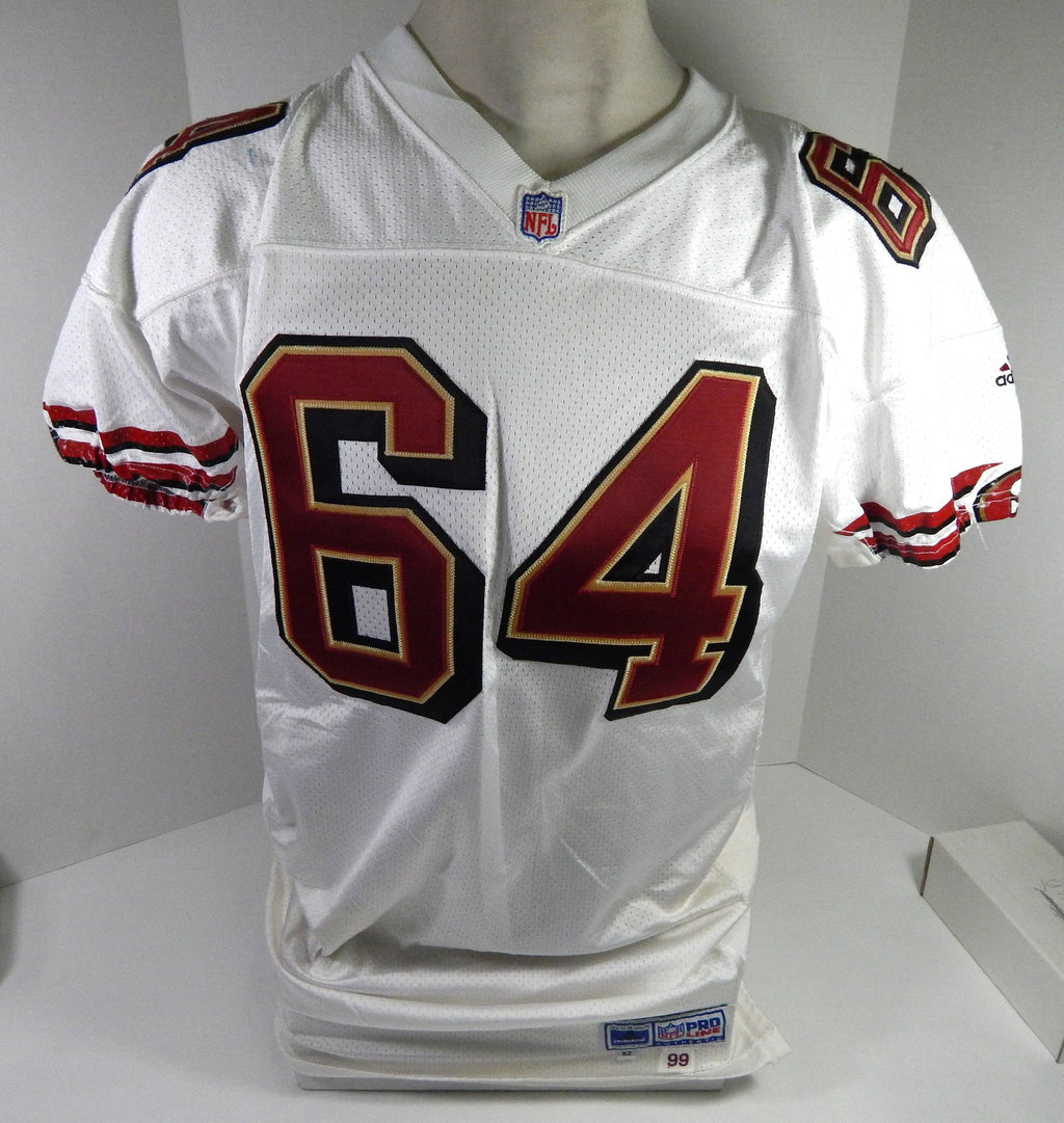 1999 San Francisco 49ers Wilson #64 Game Issued White Jersey 52 DP58864 - DP58864