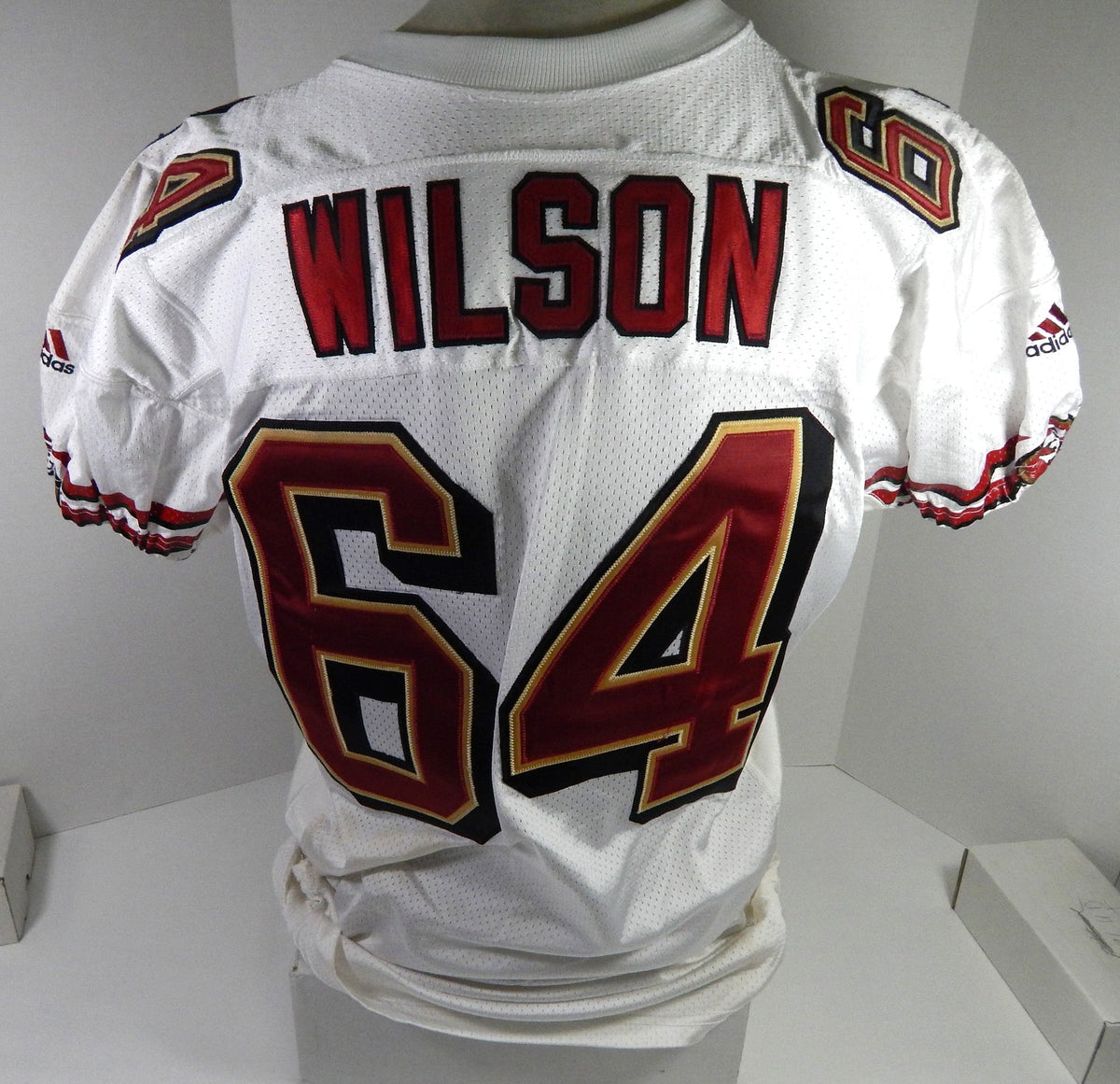 1999 San Francisco 49ers Wilson #64 Game Issued White Jersey 52 DP58864 - DP58864