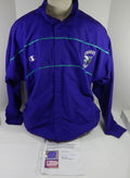 2000-01 Charlotte Hornets Eddie Robinson #32 Game Used Purple Jacket 50 DP58705 - DP58705