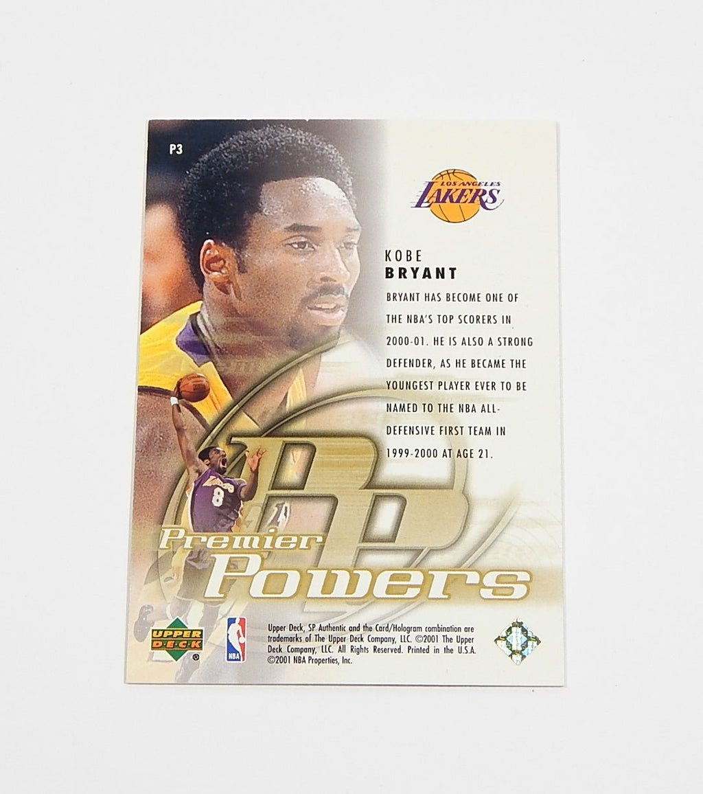 2000-01 SP Authentic Premier Powers Kobe Bryant #P3 Insert - DJ077119