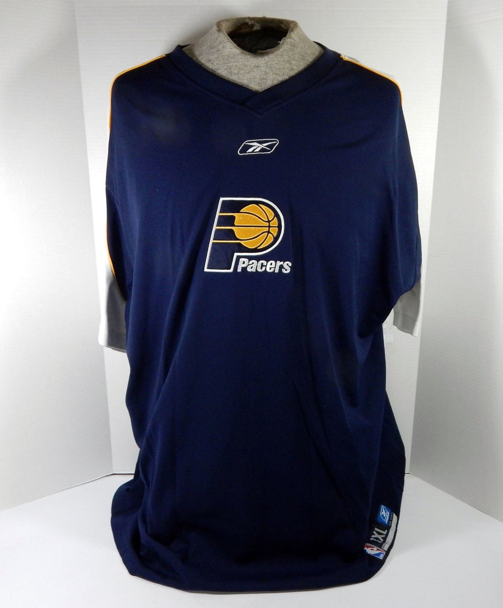 2000s Indiana Pacers #7 Game Used Navy Shooting Shirt 3XL DP59605 - DP59605