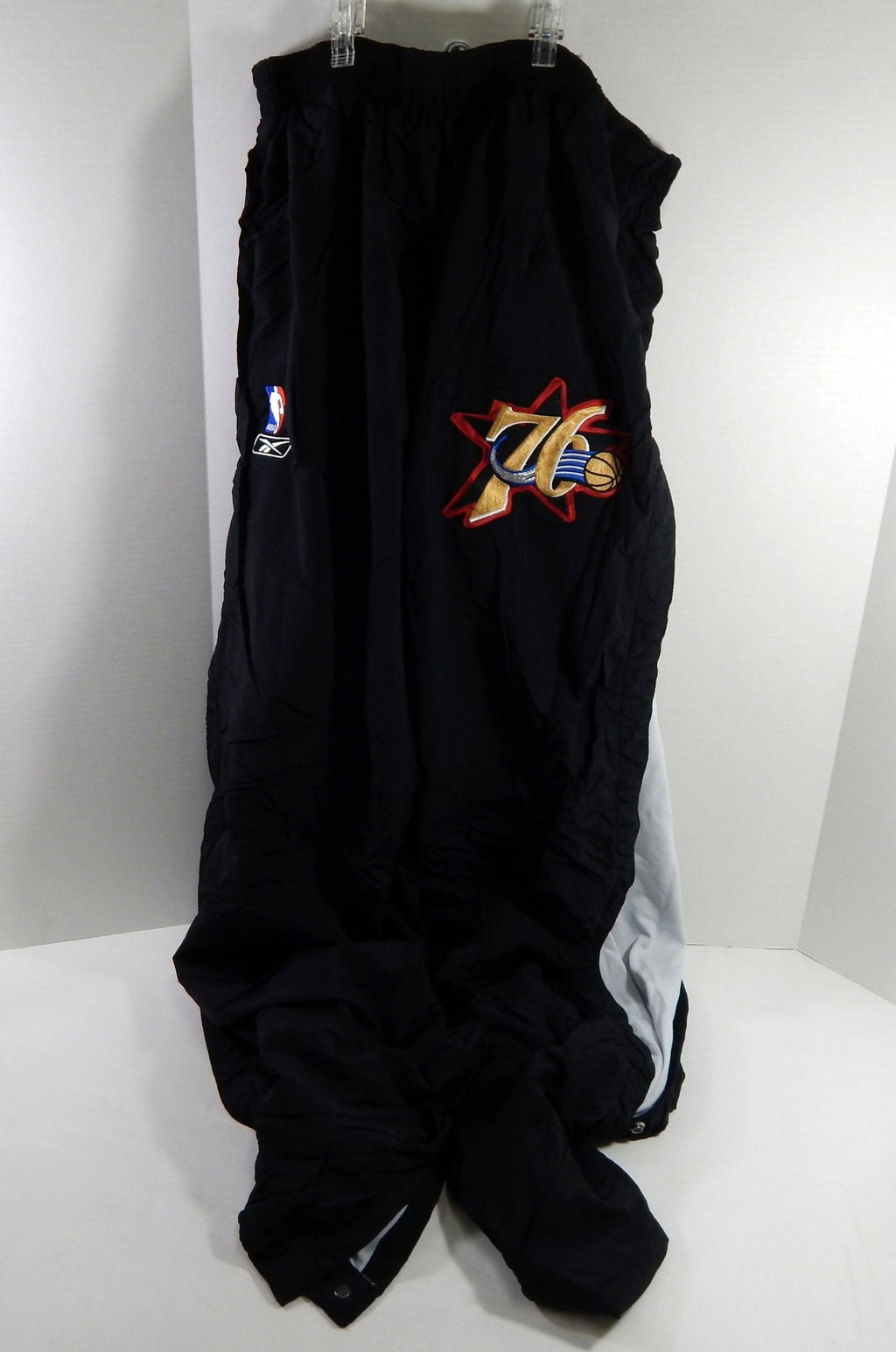 2000s Philadelphia 76ers #1 Game Used Black Tear Away Pants 44 DP61172 - DP61172