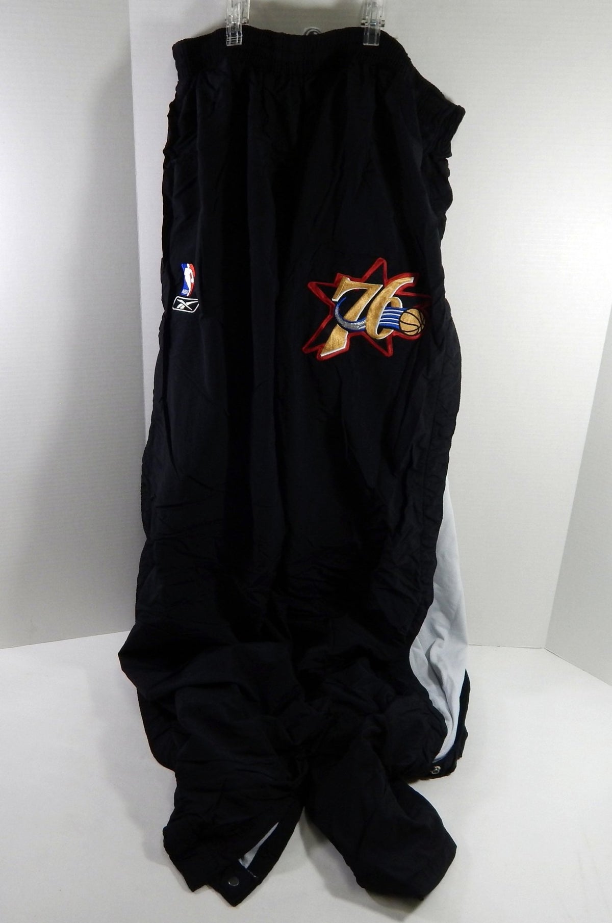 2000s Philadelphia 76ers #1 Game Used Black Tear Away Pants 44 DP61172 - DP61172
