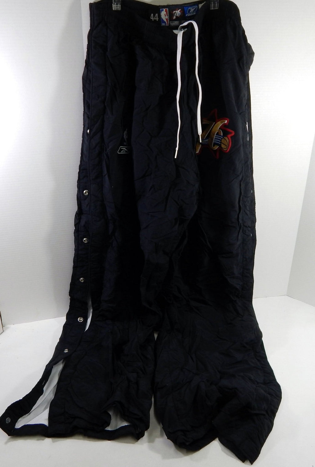 2000s Philadelphia 76ers #25 Game Used Black Tear Away Pants 44 DP61175 - DP61175