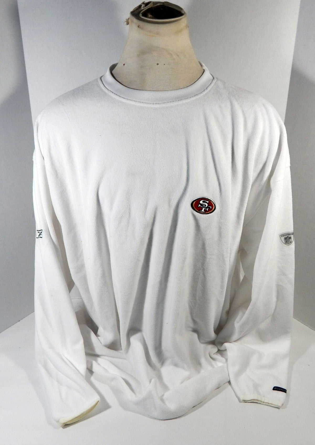 2000s San Francisco 49ers Team Issued White Coaches Crewneck Shirt 3XL 712357S - 712357S