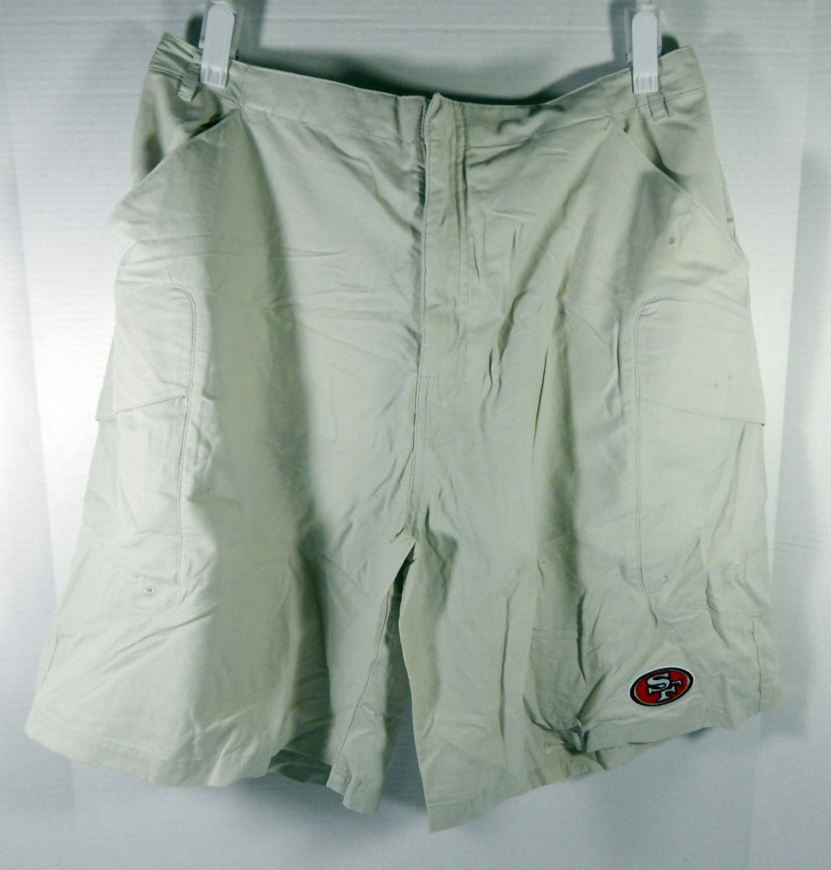 2000s San Francisco 49ers Team Issued White Khaki Shorts XL DP58202 - DP58202