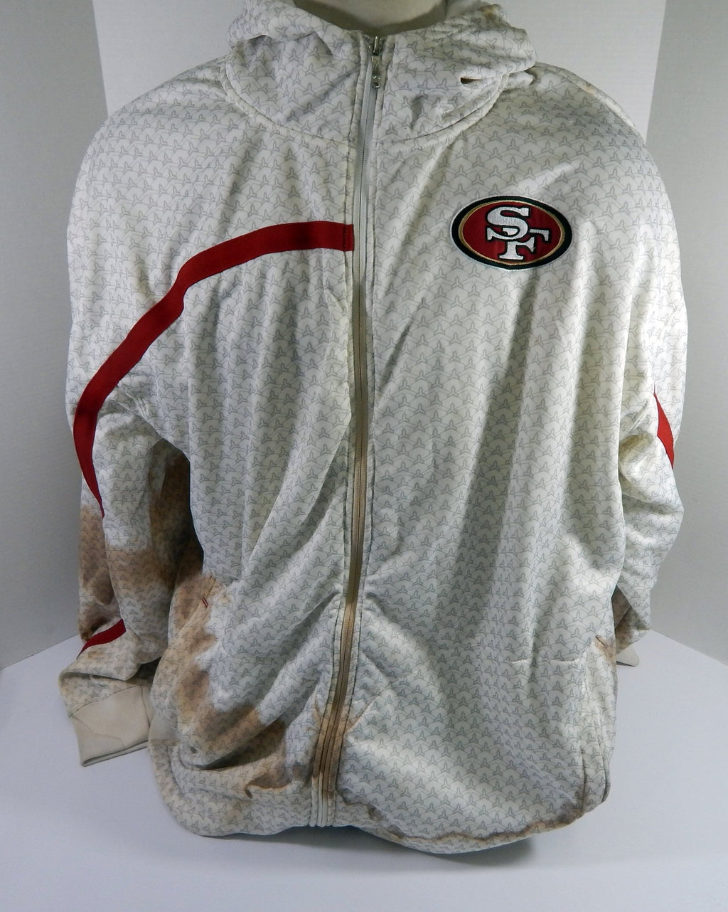 2000s San Francisco 49ers Team Issued White Zip Up Jacket 4XL DP61939 - DP61939