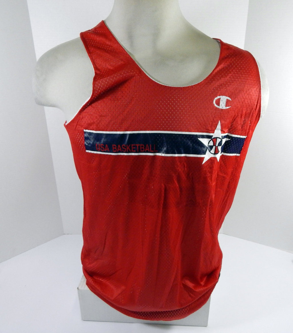 2000s Team USA Basketball Game Issued Red White Practice Jersey L DP55812 - DP55812
