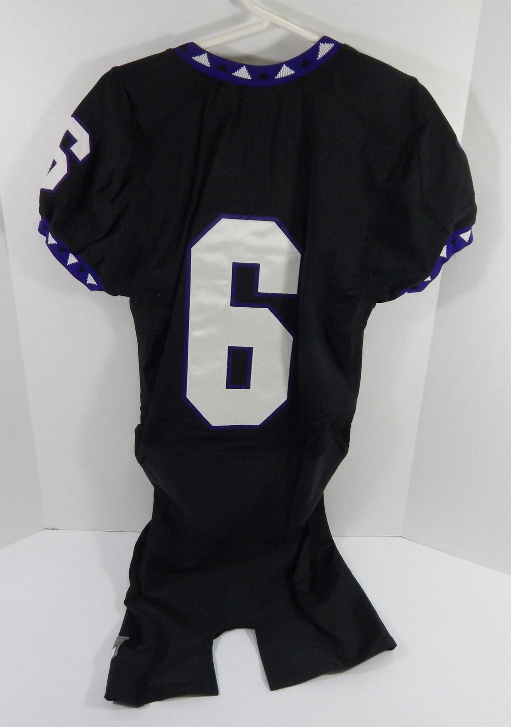 2000s Texas Christian Horned Frogs #6 Game Used Black Jersey Name Plate Rem M 5 - DP59115