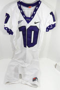 2000s Texas Christian TCU Horned Frogs #10 Game Used White Jersey NP R M 09 - DP58809