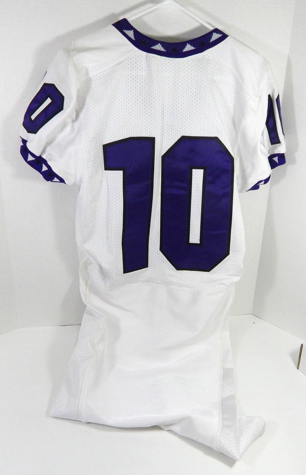 2000s Texas Christian TCU Horned Frogs #10 Game Used White Jersey NP R M 09 - DP58809