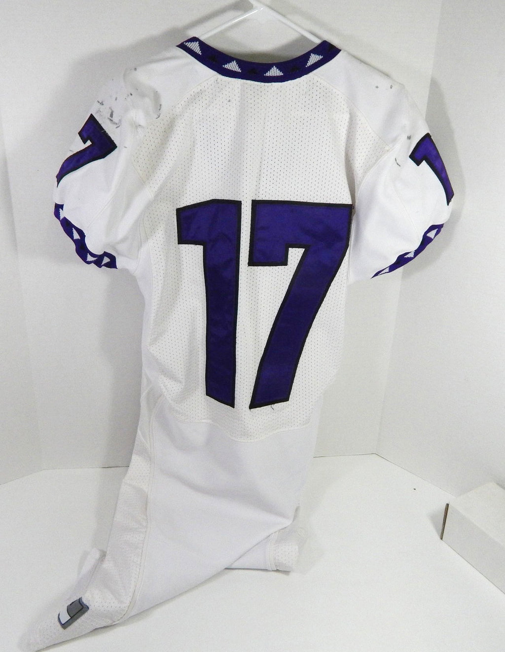 2000s Texas Christian TCU Horned Frogs #17 Game Used White Jersey NP R M 810 - DP58810