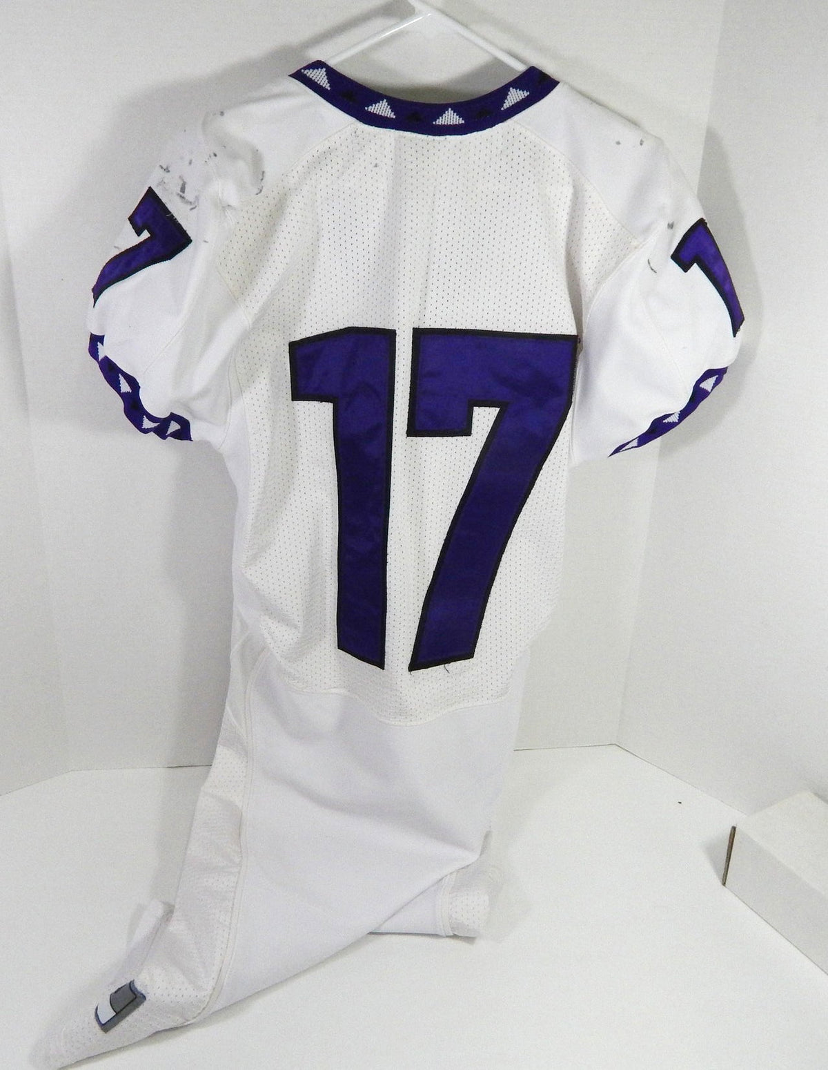 2000s Texas Christian TCU Horned Frogs #17 Game Used White Jersey NP R M 810 - DP58810