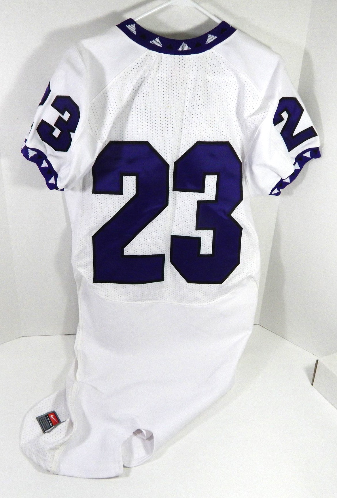 2000s Texas Christian TCU Horned Frogs #23 Game Used White Jersey NP Rem L 796 - DP58796