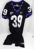 2000s Texas Christian TCU Horned Frogs #39 Game Used Black Jersey NP Rem L 3 - DP58803