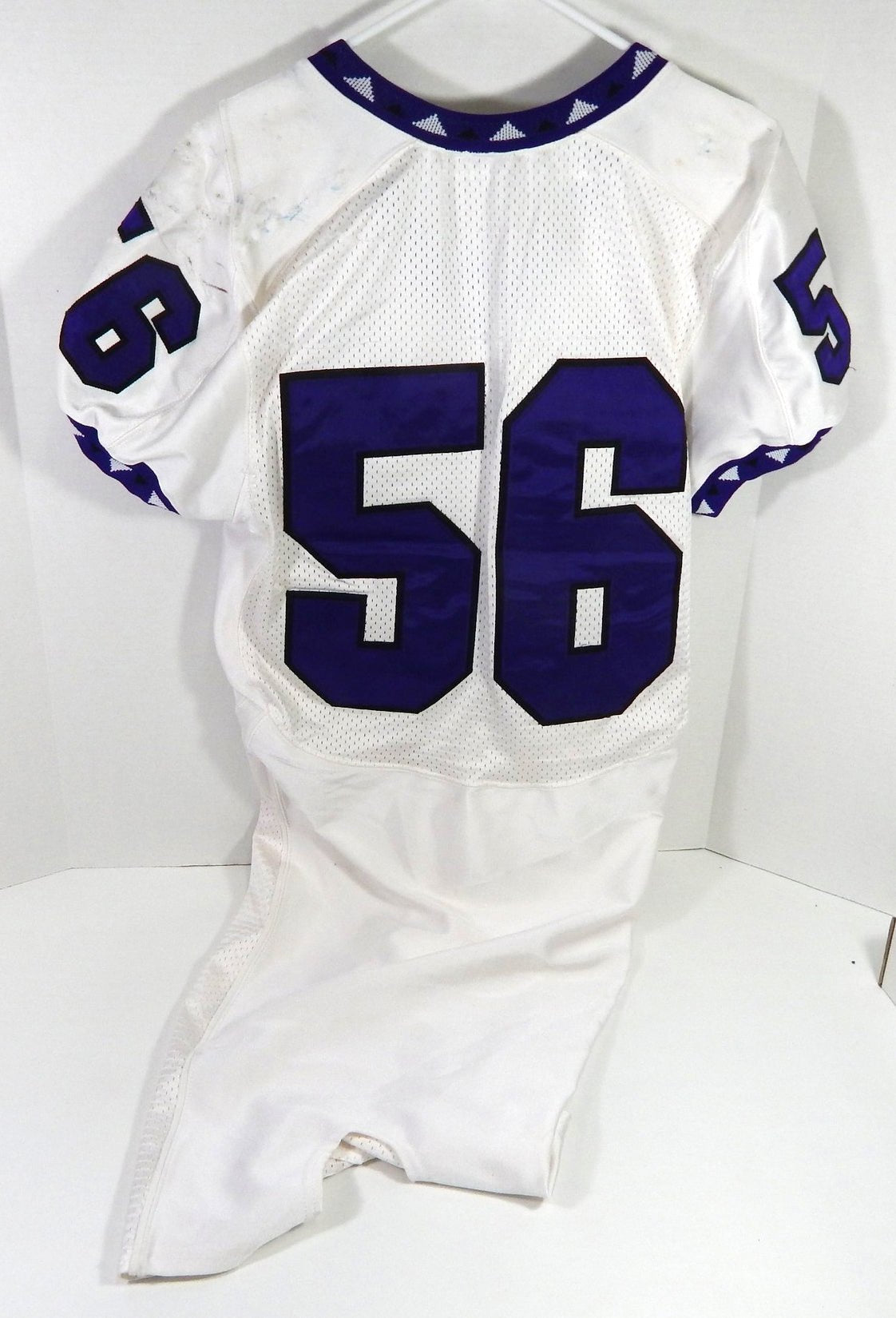 2000s Texas Christian TCU Horned Frogs #56 Game Used White Jersey NP Rem L 791 - DP58791