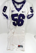 2000s Texas Christian TCU Horned Frogs #56 Game Used White Jersey NP Rem L 791 - DP58791