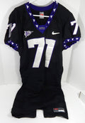 2000s Texas Christian TCU Horned Frogs #71 Game Used Black Jersey NP Rem XXL 800 - DP58800
