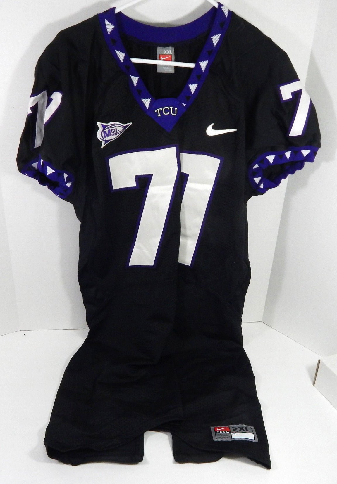 2000s Texas Christian TCU Horned Frogs #71 Game Used Black Jersey NP Rem XXL 800 - DP58800