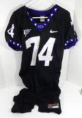 2000s Texas Christian TCU Horned Frogs #74 Game Used Black Jersey NP Rem XXL 799 - DP58799