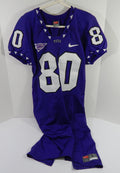 2000s Texas Christian TCU Horned Frogs #80 Game Used Purple Jersey NP Rem L 5 - DP59125