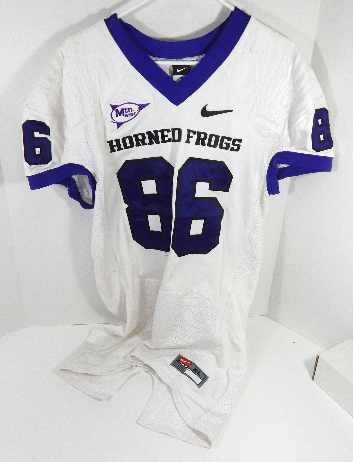 2000s Texas Christian TCU Horned Frogs #86 Game Used White Jersey NP R XL 8812 - DP58812