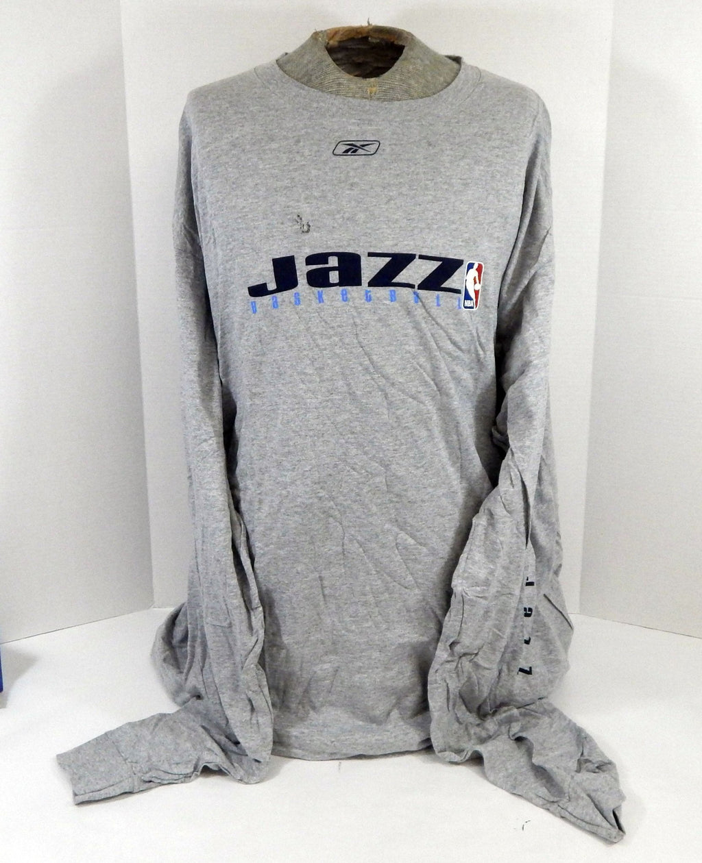 2000s Utah Jazz Team Issued Grey Long Sleeve Training Shirt 3XL DP60439 - DP60439
