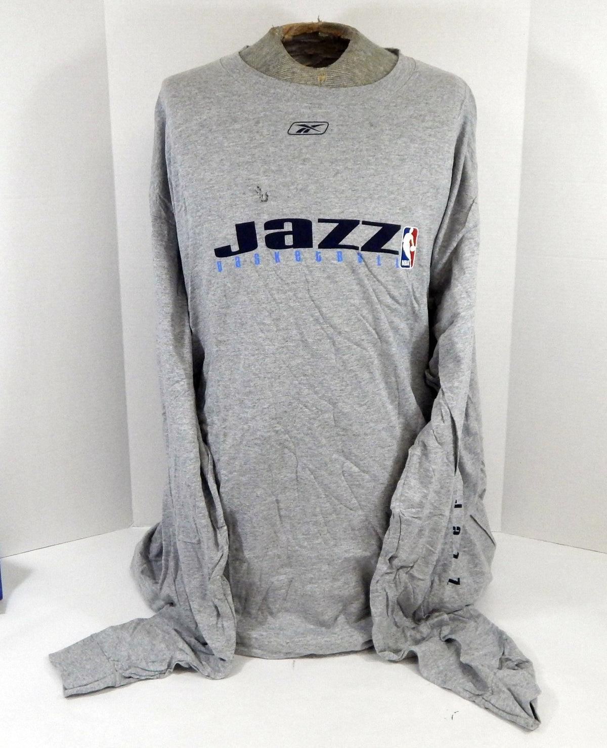 2000s Utah Jazz Team Issued Grey Long Sleeve Training Shirt 3XL DP60439 - DP60439