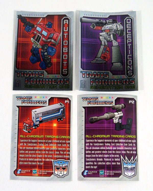 2002 Cards Inc Transformers Generation One All-Chromium Promo Card Set (2) Nm/Mt - 125085S