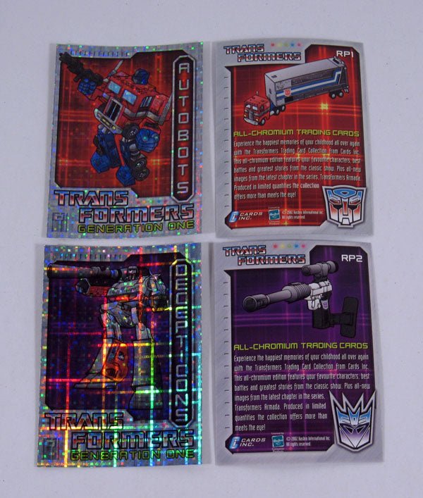 2002 Cards Inc Transformers Generation One Chromium Refractor Promo Card Set (2) - 125086S