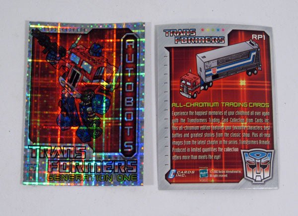 2002 Cards Inc Transformers Generation One Chromium Refractor Promo Card Set (2) - 125086S