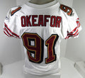 2002 San Francisco 49ers Chike Okeafor #91 Game Issued White Jersey 44 DP58892 - DP58892