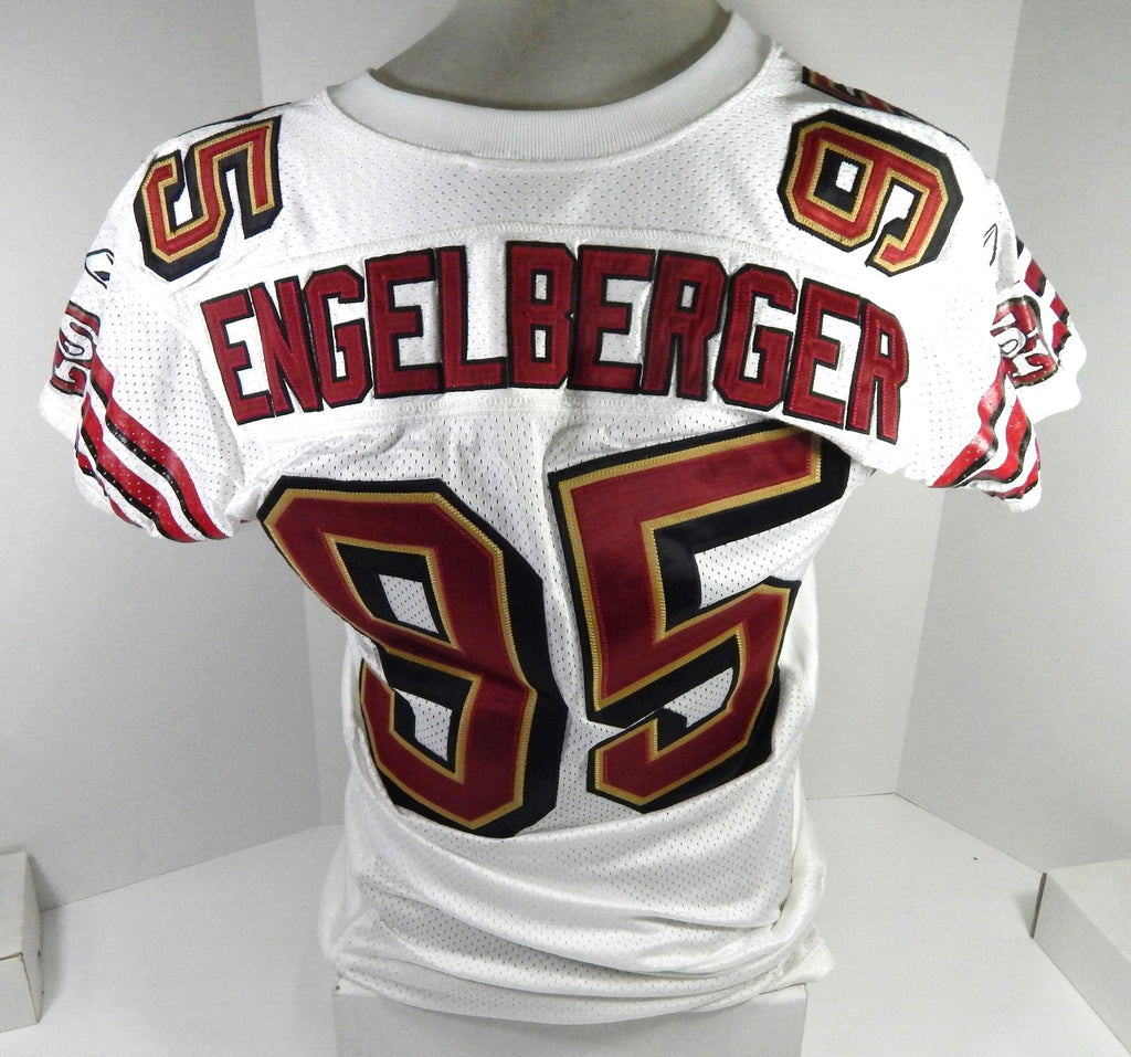 2002 San Francisco 49ers John Engelberger #95 Game Issued White Jersey 44 90 - DP58890