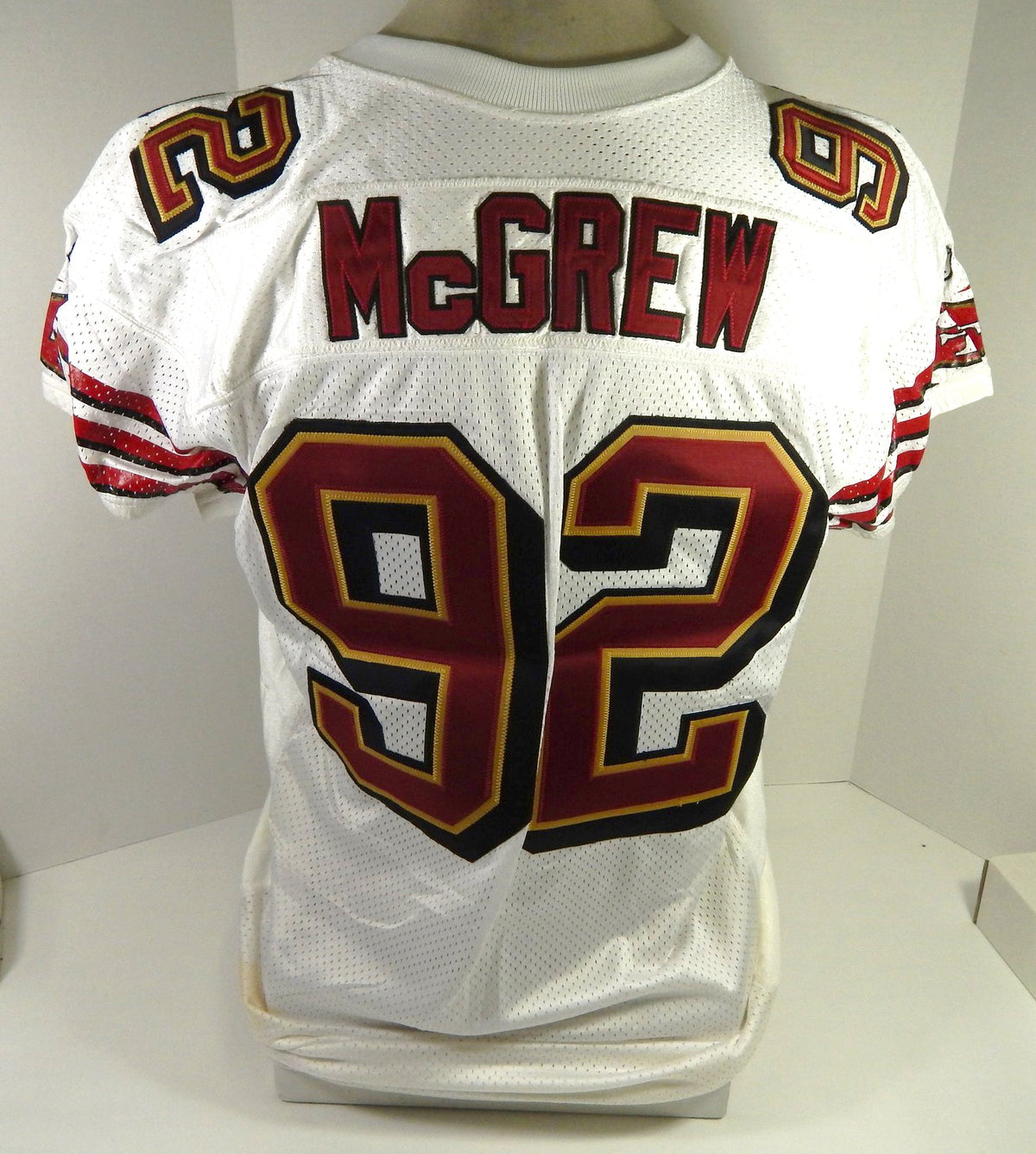 2002 San Francisco 49ers Reggie McGrew #92 Game Issued White Jersey 52 DP58891 - DP58891