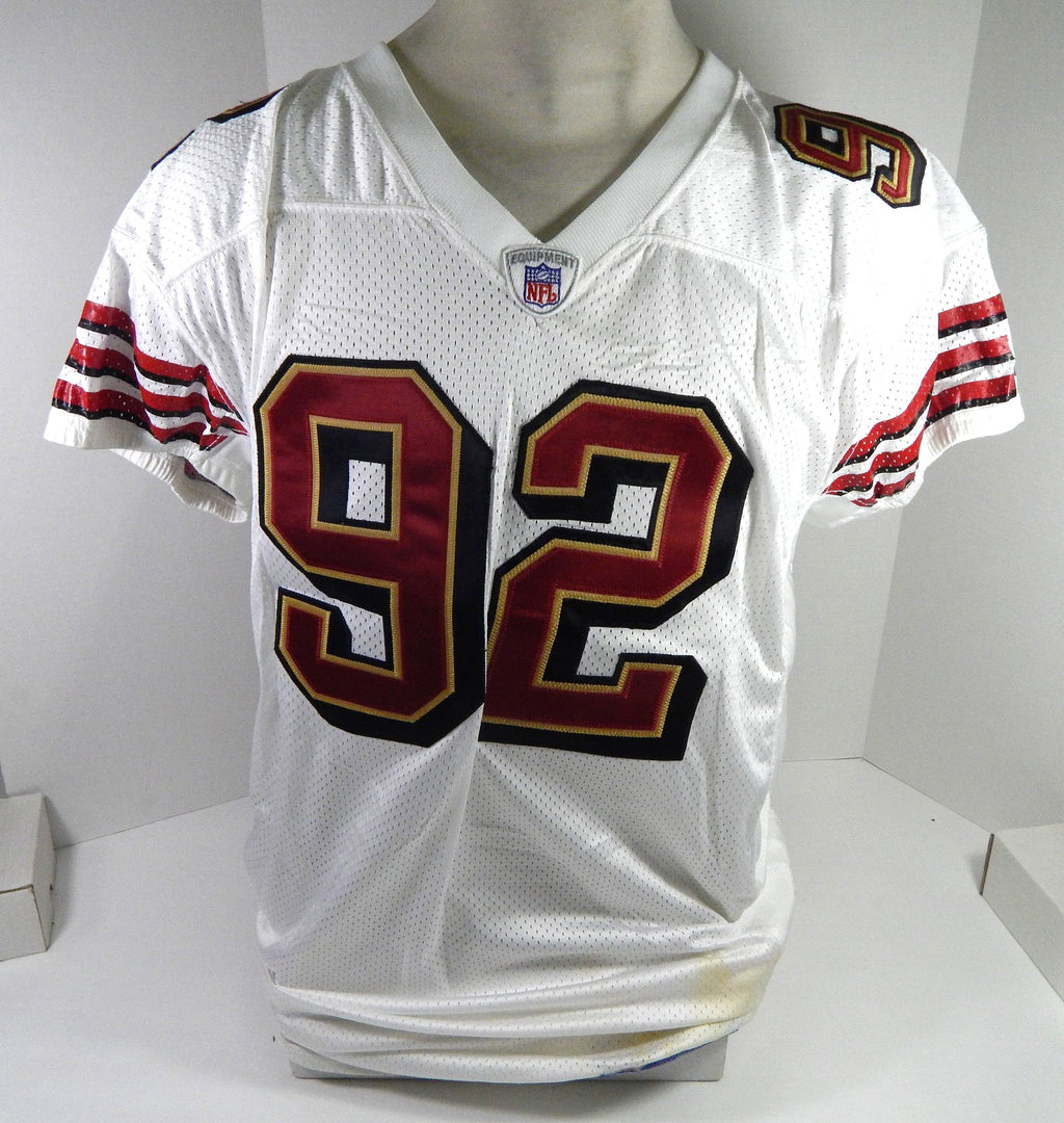 2002 San Francisco 49ers Reggie McGrew #92 Game Issued White Jersey 52 DP58891 - DP58891