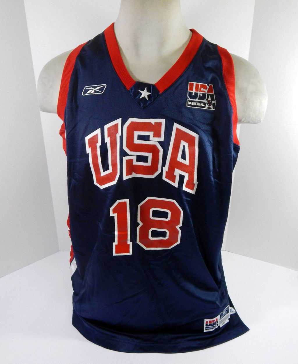2003-04 Team USA Basketball #18 Game Issued Navy Jersey 20 DP55780 - DP55780